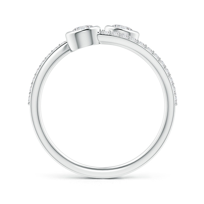 3.7mm HSI2 Bezel-Set Double Diamond Bypass Ring in White Gold Side-1
