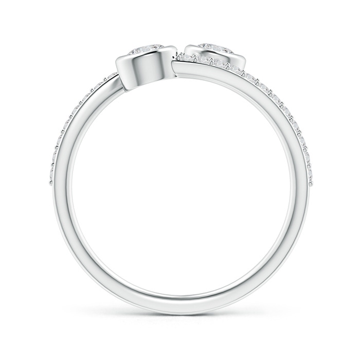 3.7mm HSI2 Bezel-Set Double Diamond Bypass Ring in White Gold side-1