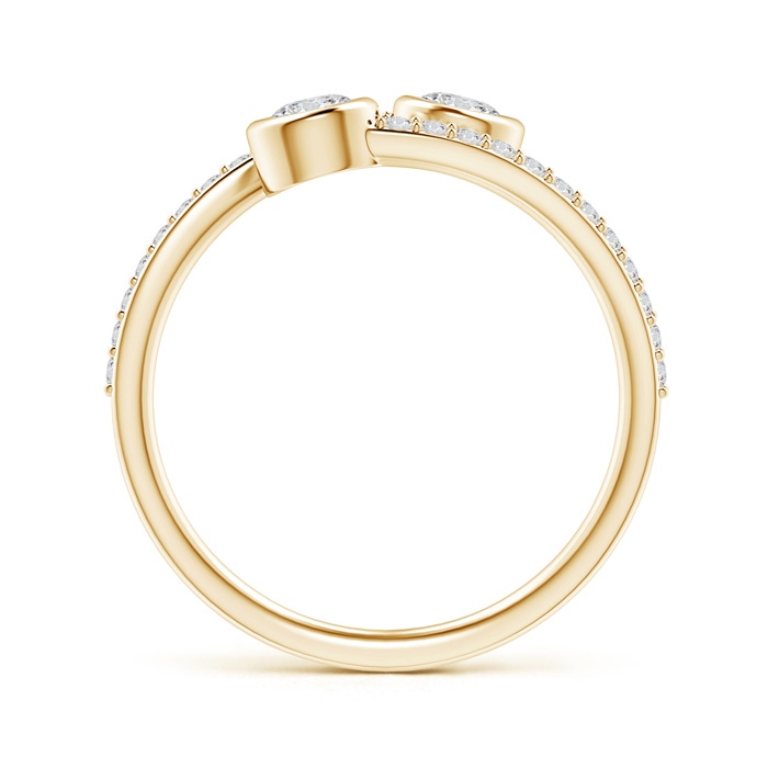 3.7mm HSI2 Bezel-Set Double Diamond Bypass Ring in Yellow Gold side-1
