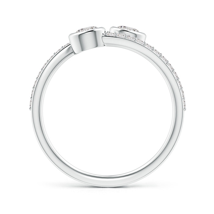 3.7mm IJI1I2 Bezel-Set Double Diamond Bypass Ring in White Gold side-1