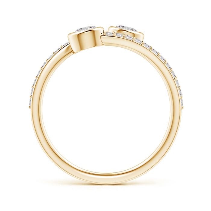 3.7mm IJI1I2 Bezel-Set Double Diamond Bypass Ring in Yellow Gold side-1