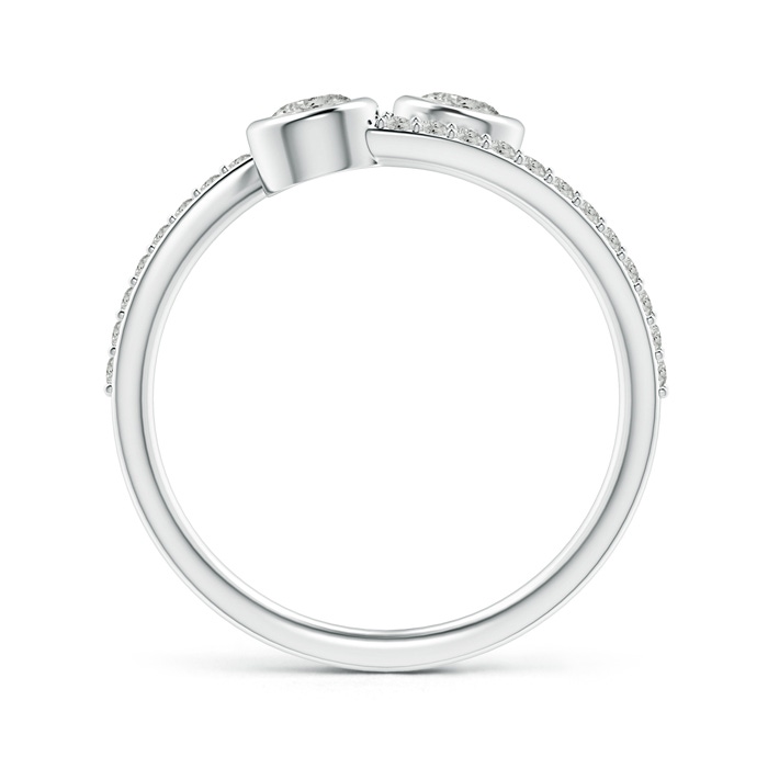 3.7mm KI3 Bezel-Set Double Diamond Bypass Ring in White Gold side-1