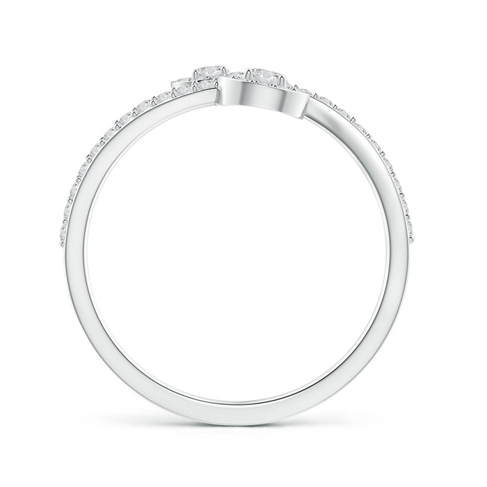 2.6mm HSI2 Classic Two Stone Diamond Halo Bypass Ring in White Gold product image