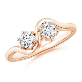 4.1mm GVS2 Round Two Stone Twist Diamond Ring in Rose Gold