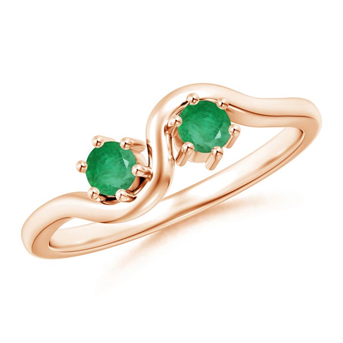 A - Emerald / 0.24 CT / 14 KT Rose Gold