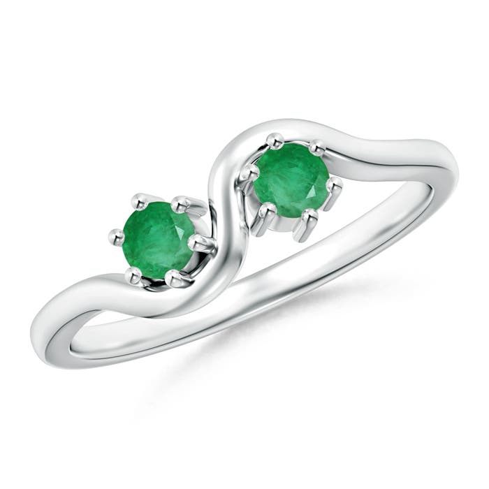 A - Emerald / 0.24 CT / 14 KT White Gold