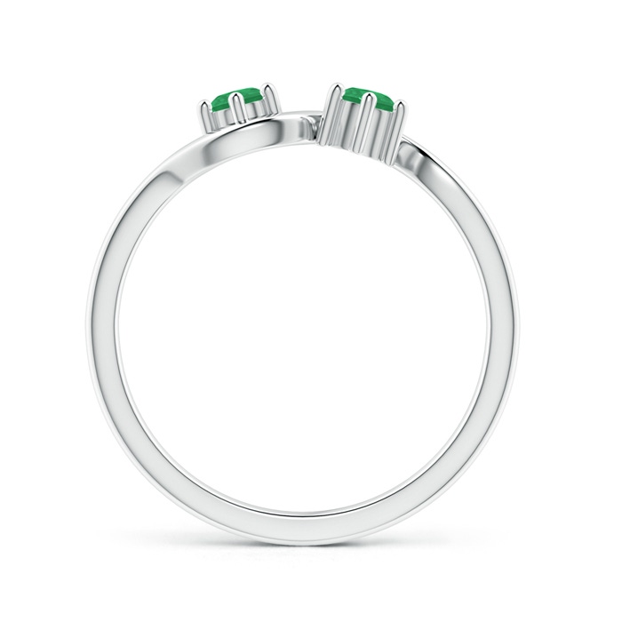 3.2mm A Round Two Stone Twist Emerald Ring in White Gold product image
