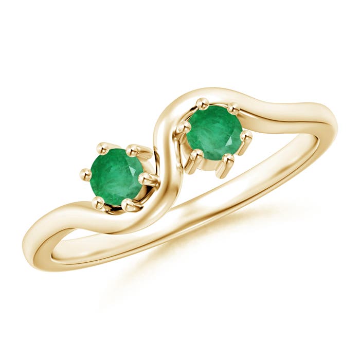 A - Emerald / 0.24 CT / 14 KT Yellow Gold