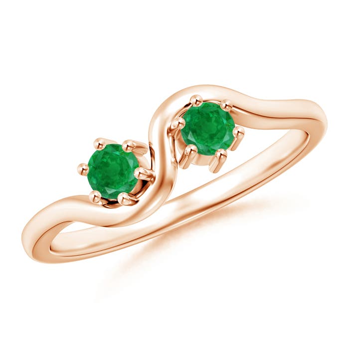 AA - Emerald / 0.24 CT / 14 KT Rose Gold