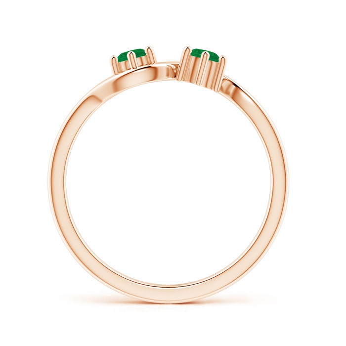 3.2mm AA Round Two Stone Twist Emerald Ring in Rose Gold product image
