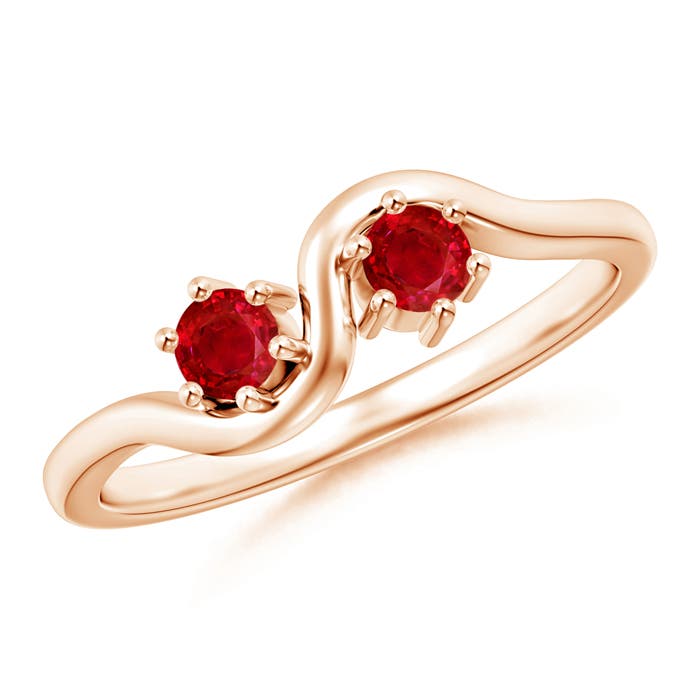 AAA - Ruby / 0.36 CT / 14 KT Rose Gold