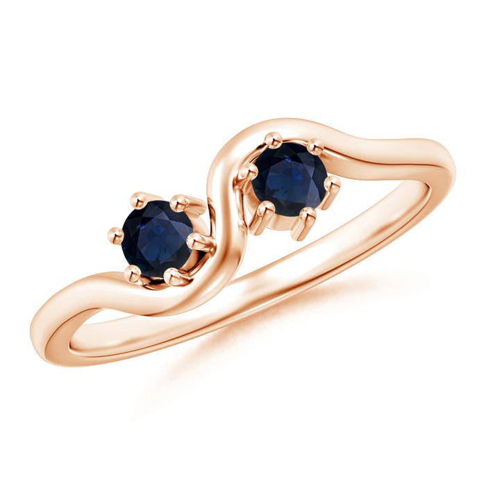 A - Blue Sapphire / 0.32 CT / 14 KT Rose Gold