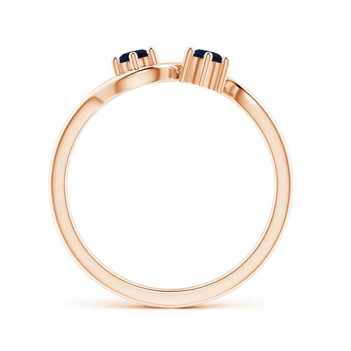 A - Blue Sapphire / 0.32 CT / 14 KT Rose Gold