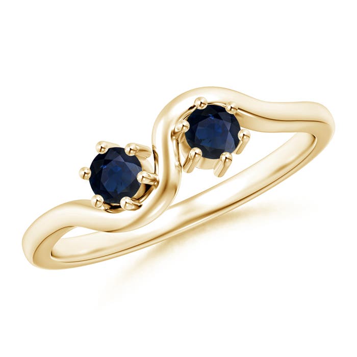 A - Blue Sapphire / 0.32 CT / 14 KT Yellow Gold