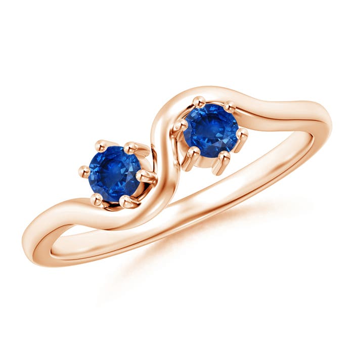 AAA - Blue Sapphire / 0.32 CT / 14 KT Rose Gold