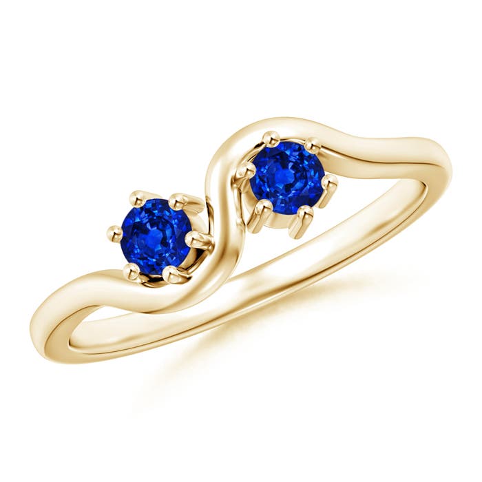 AAAA - Blue Sapphire / 0.32 CT / 14 KT Yellow Gold