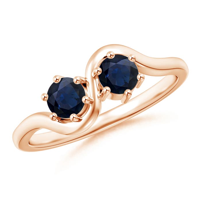 A - Blue Sapphire / 0.68 CT / 14 KT Rose Gold