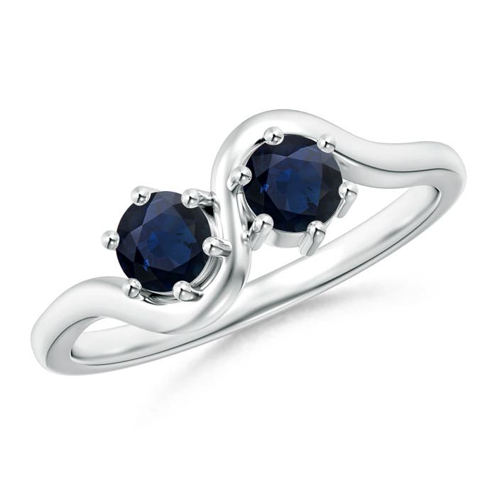 A - Blue Sapphire / 0.68 CT / 14 KT White Gold