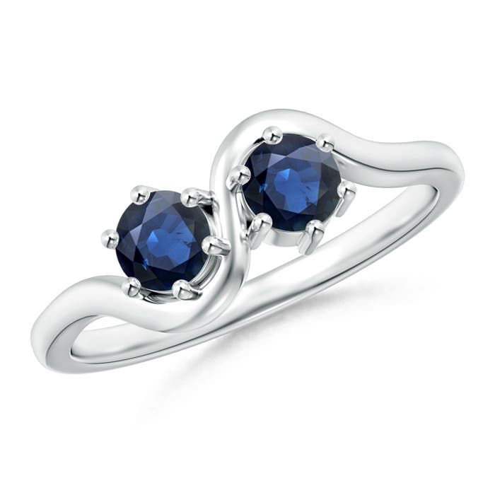 AA - Blue Sapphire / 0.68 CT / 14 KT White Gold