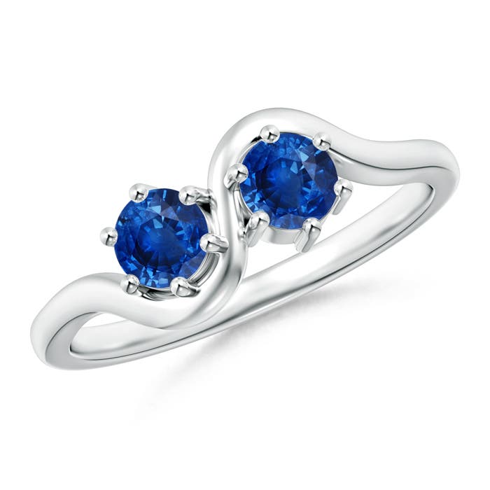 AAA - Blue Sapphire / 0.68 CT / 14 KT White Gold