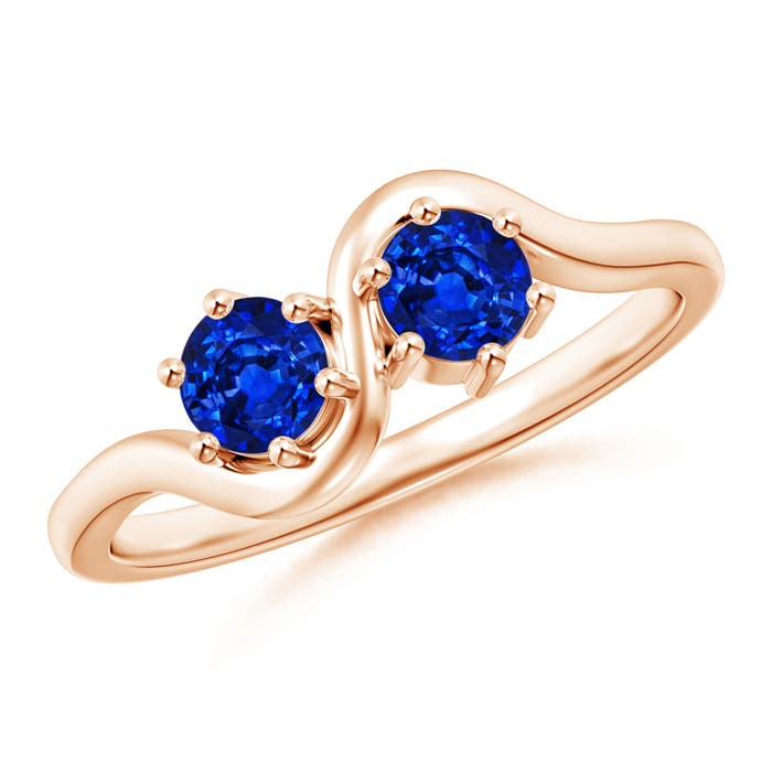 AAAA - Blue Sapphire / 0.68 CT / 14 KT Rose Gold