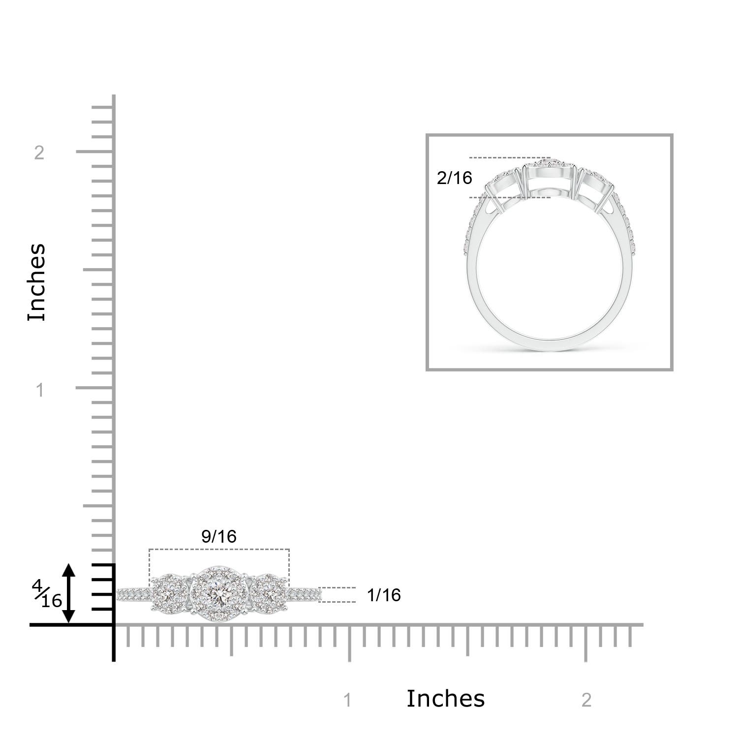 I-J, I1-I2 / 0.37 CT / 14 KT White Gold