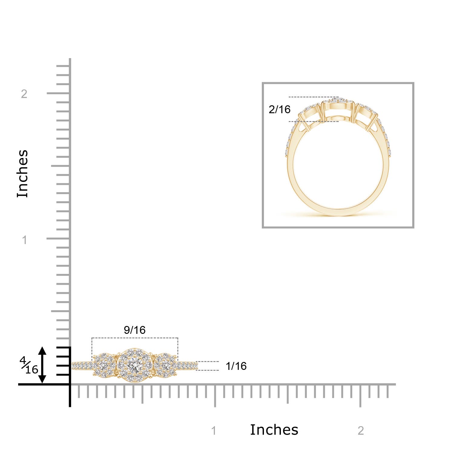 I-J, I1-I2 / 0.37 CT / 14 KT Yellow Gold