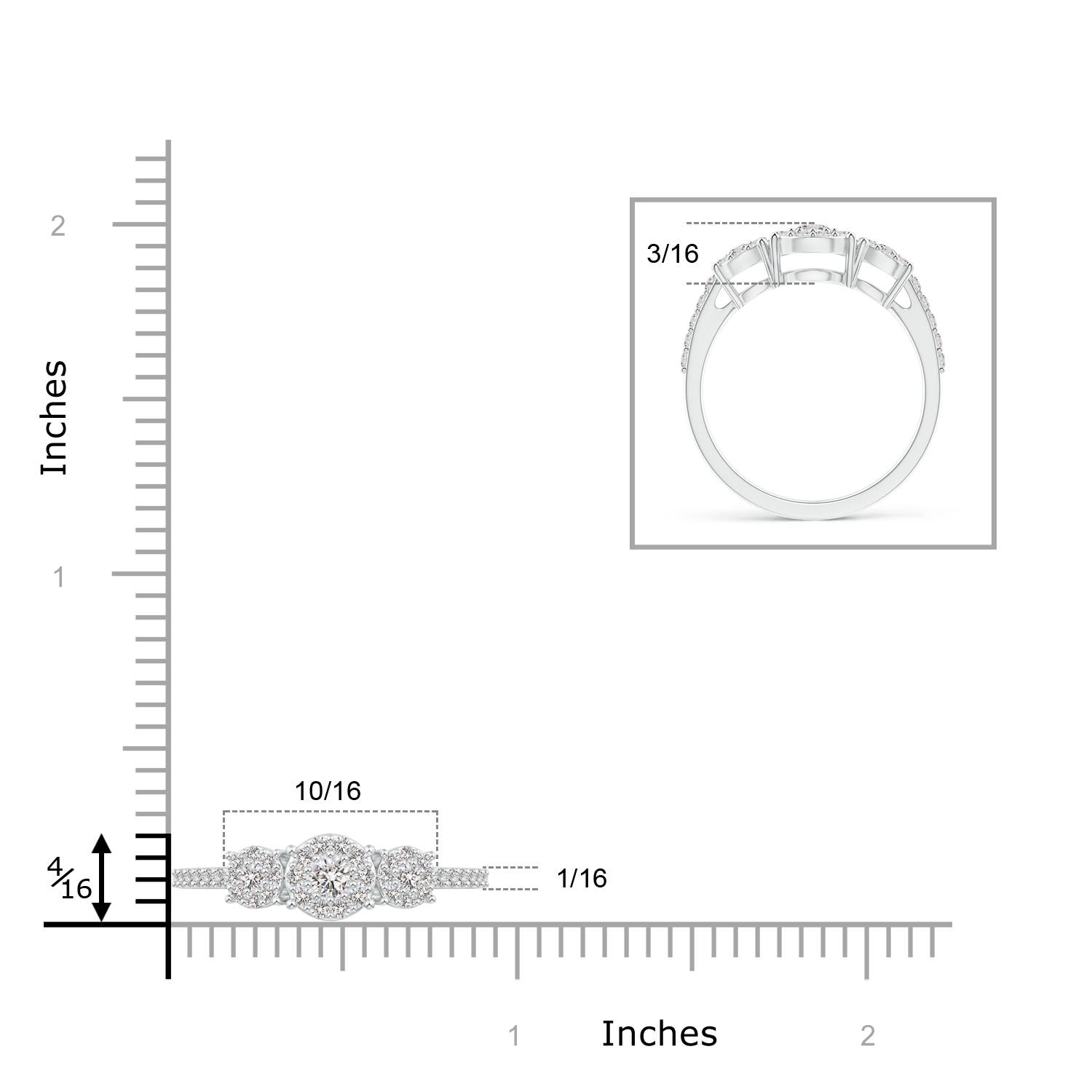 I-J, I1-I2 / 0.61 CT / 14 KT White Gold