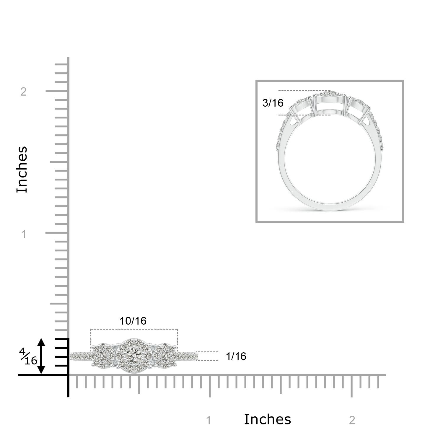 K, I3 / 0.61 CT / 14 KT White Gold