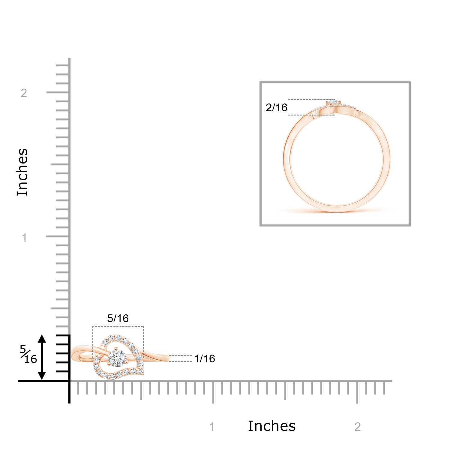 G, VS2 / 0.15 CT / 14 KT Rose Gold