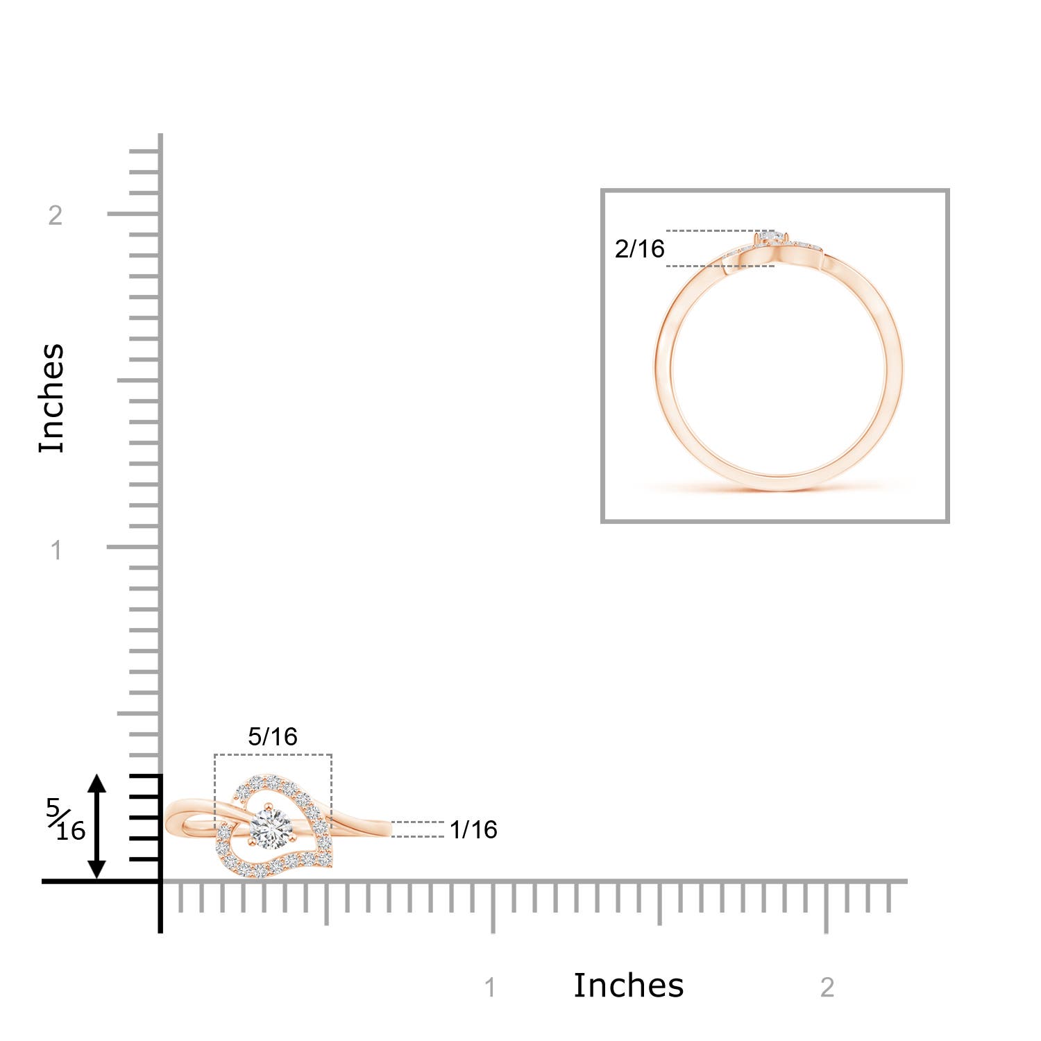 H, SI2 / 0.15 CT / 14 KT Rose Gold