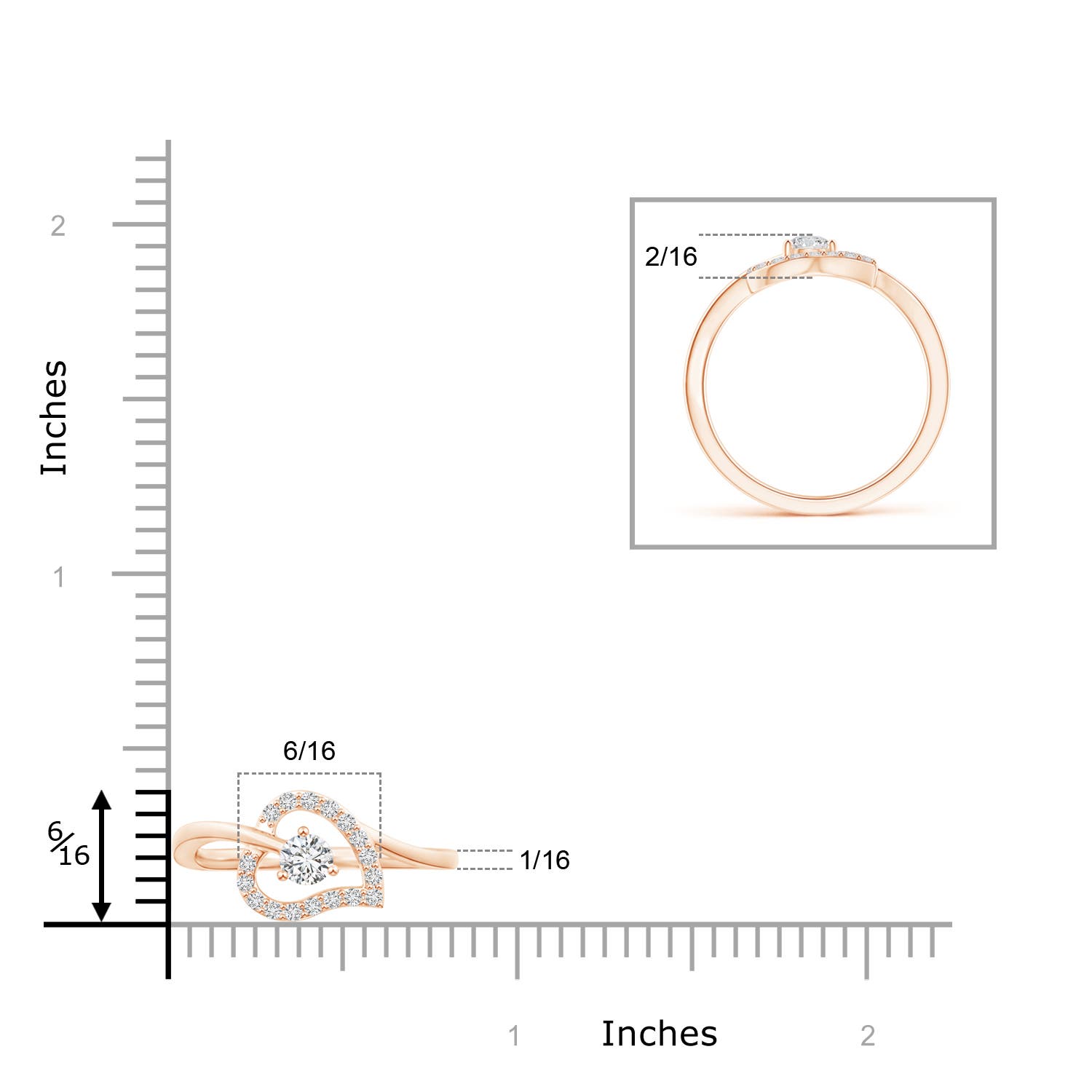 H, SI2 / 0.31 CT / 14 KT Rose Gold