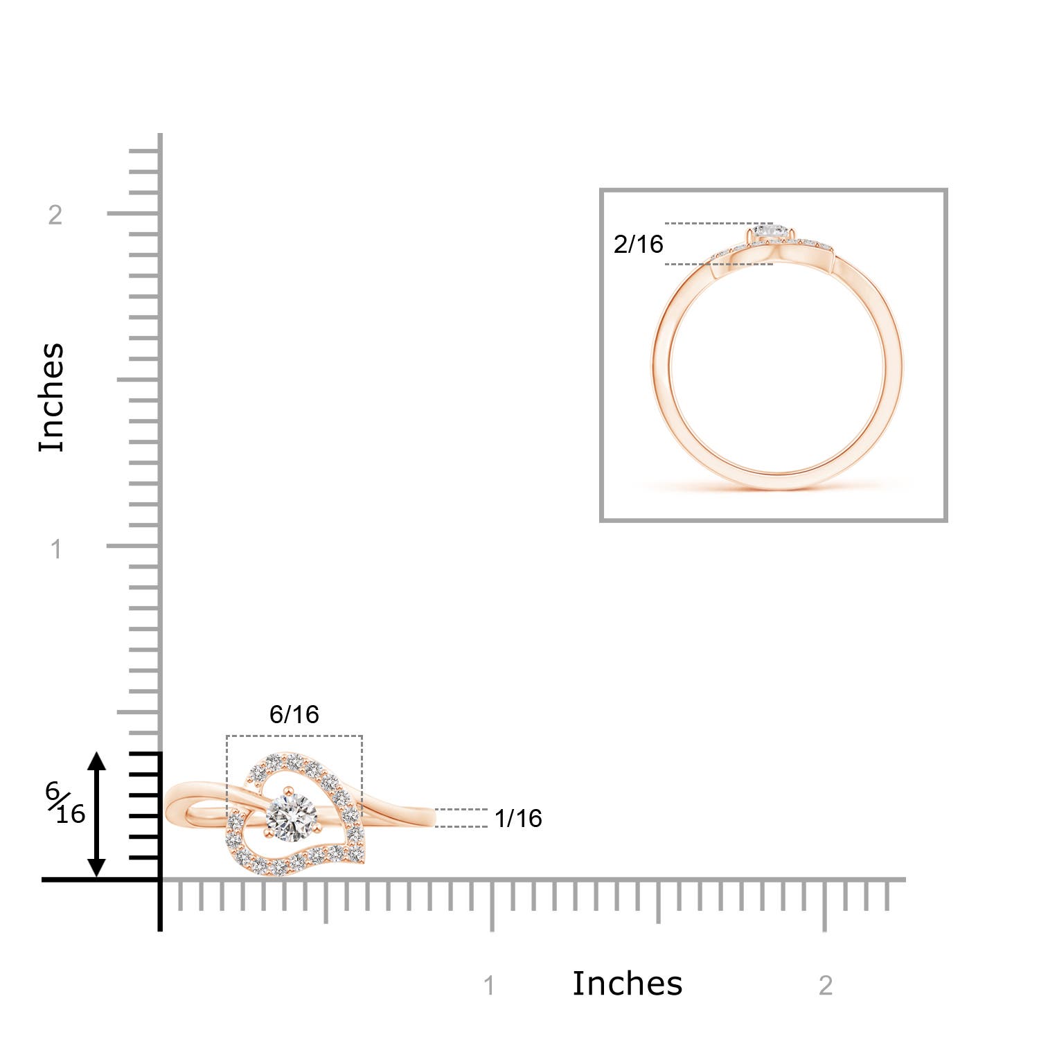 I-J, I1-I2 / 0.31 CT / 14 KT Rose Gold