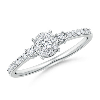 2.3mm GVS2 Clustre Round Diamond Halo Engagement Ring in Prong Set in P950 Platinum