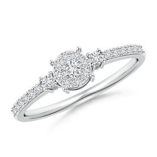 2.3mm HSI2 Clustre Round Diamond Halo Engagement Ring in Prong Set in 9K White Gold