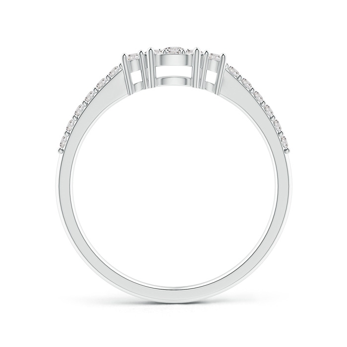 2.3mm IJI1I2 Cluster Round Diamond Halo Engagement Ring in Prong Set in White Gold side-1