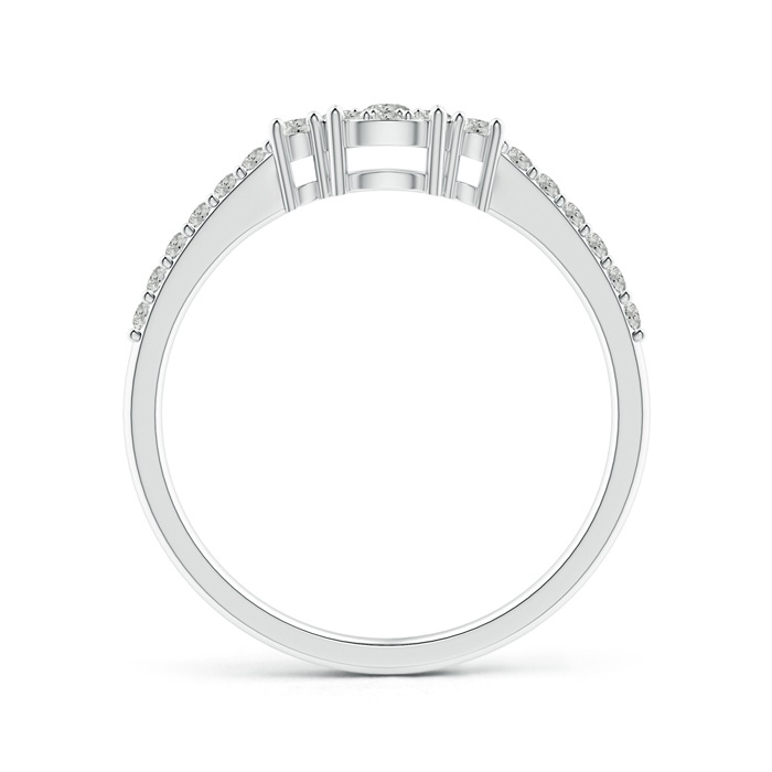 2.3mm KI3 Cluster Round Diamond Halo Engagement Ring in Prong Set in White Gold side-1