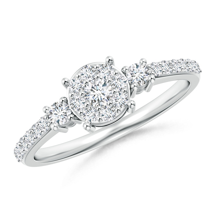 2.7mm GVS2 Cluster Round Diamond Halo Engagement Ring in Prong Set in P950 Platinum 