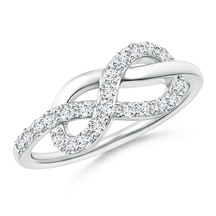 1.6mm GVS2 Round Diamond Infinity Knot Ring in Prong Setting in P950 Platinum