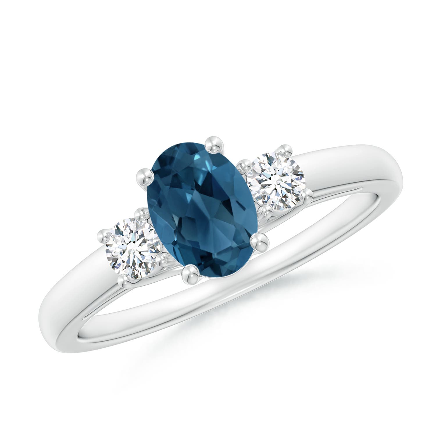 AA - London Blue Topaz / 1.16 CT / 14 KT White Gold