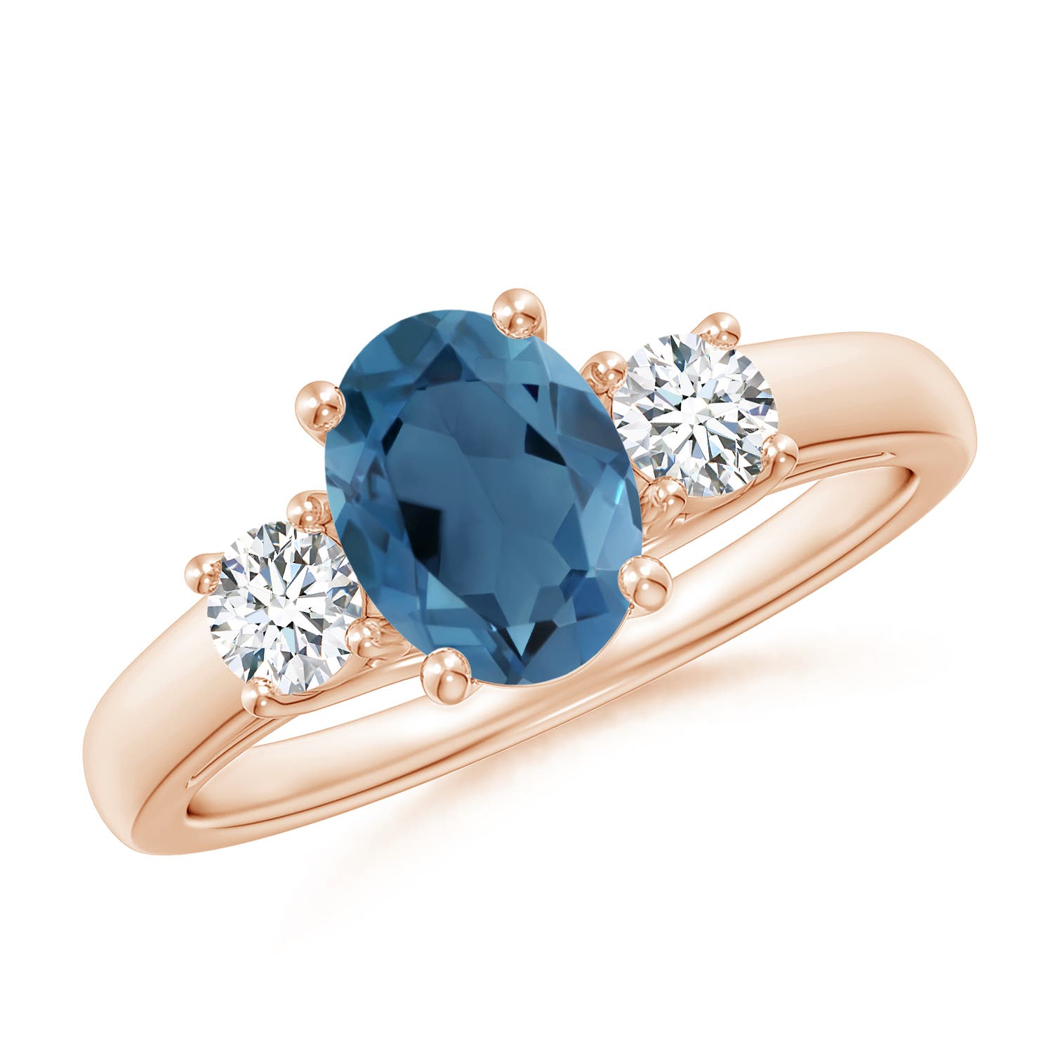 A - London Blue Topaz / 1.82 CT / 14 KT Rose Gold