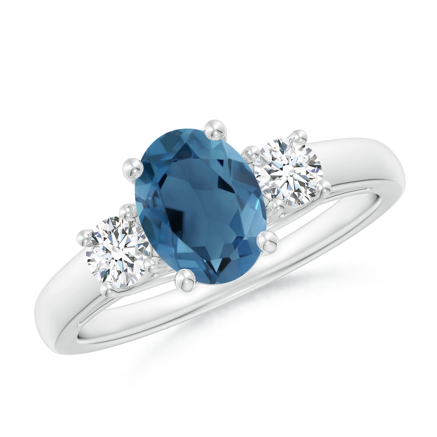 A - London Blue Topaz / 1.82 CT / 14 KT White Gold