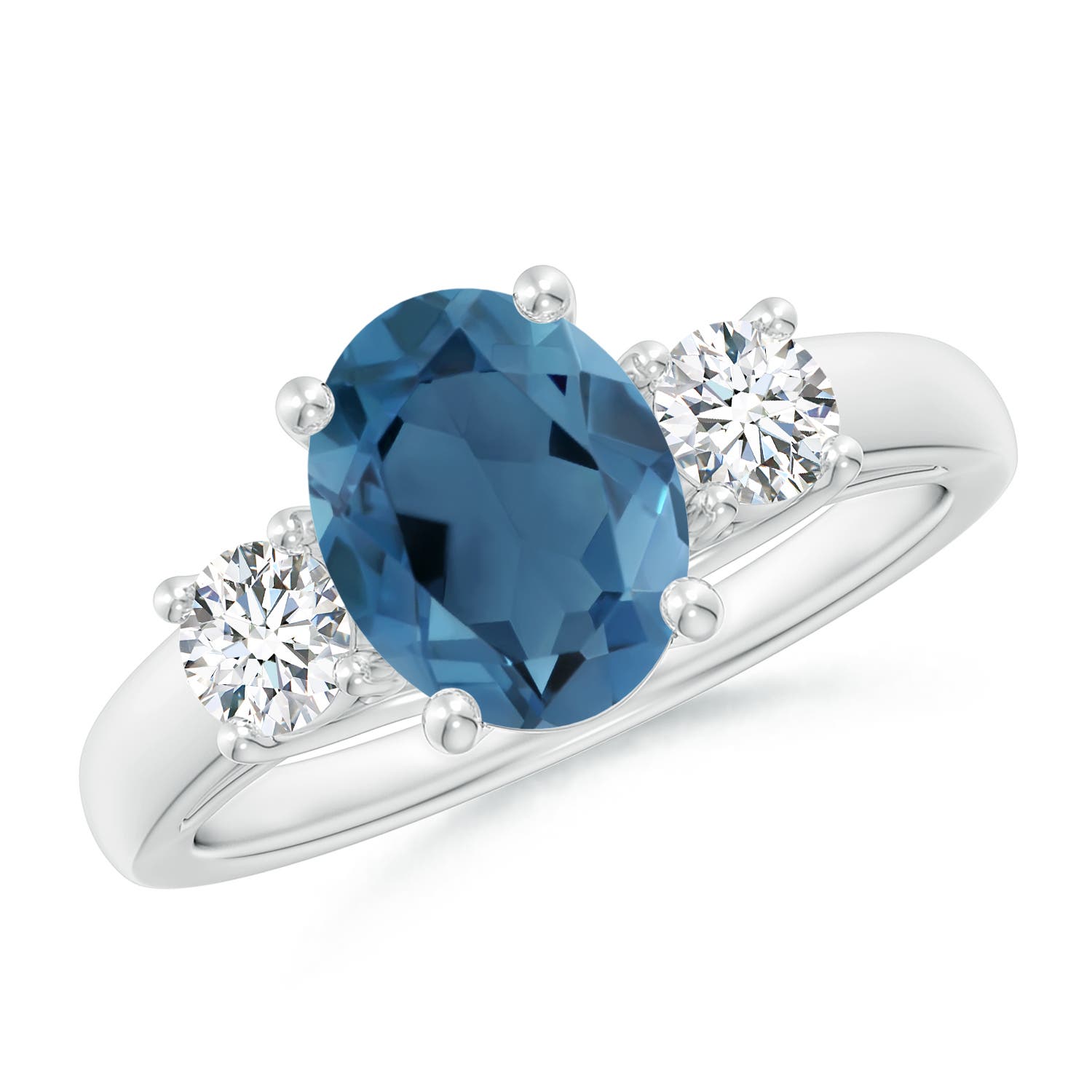 A - London Blue Topaz / 2.65 CT / 14 KT White Gold