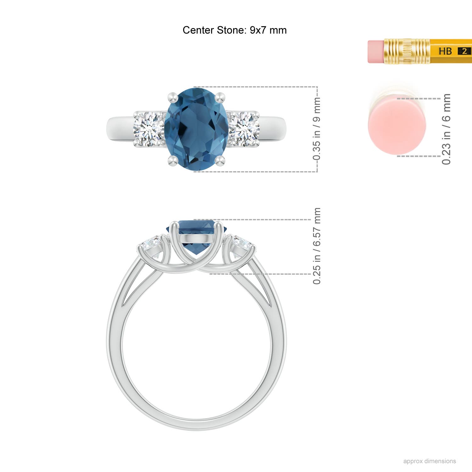 A - London Blue Topaz / 2.65 CT / 14 KT White Gold