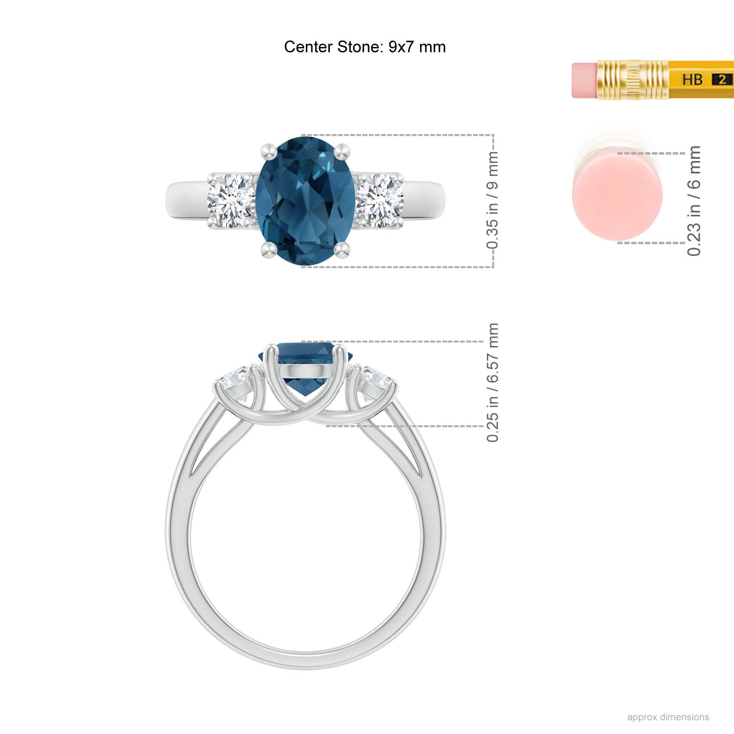 AA - London Blue Topaz / 2.65 CT / 14 KT White Gold