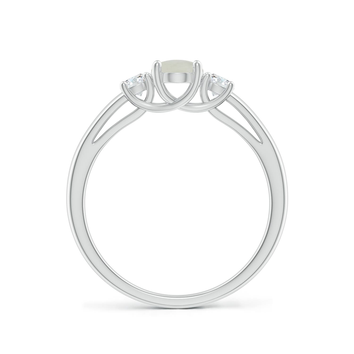 A - Moonstone / 0.89 CT / 14 KT White Gold