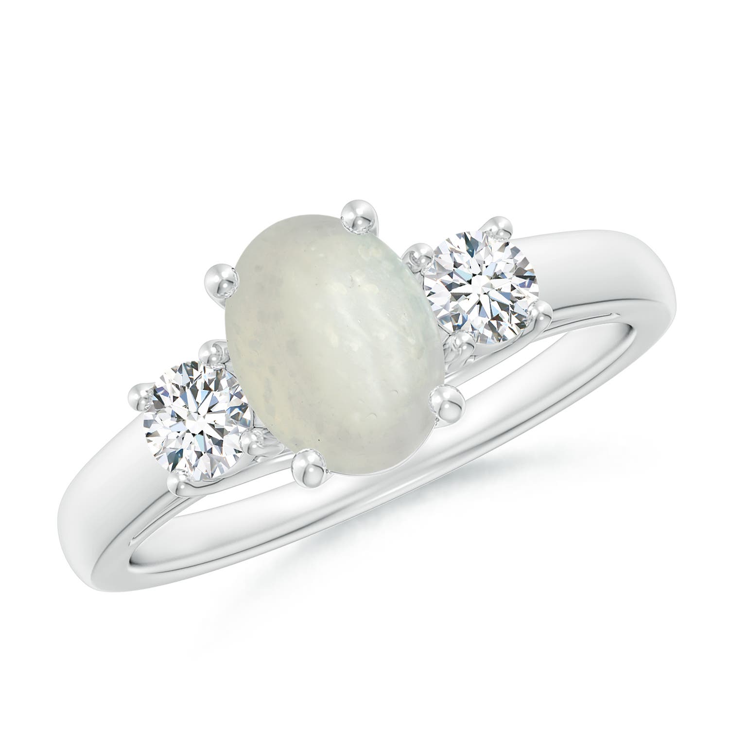 A - Moonstone / 1.42 CT / 14 KT White Gold