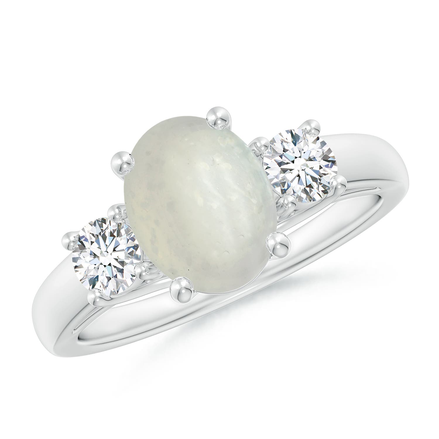 A - Moonstone / 2.1 CT / 14 KT White Gold