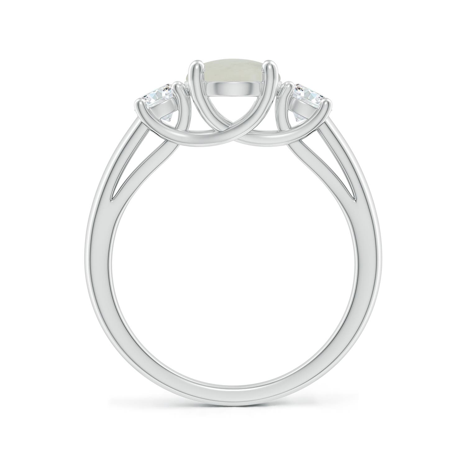 A - Moonstone / 2.1 CT / 14 KT White Gold