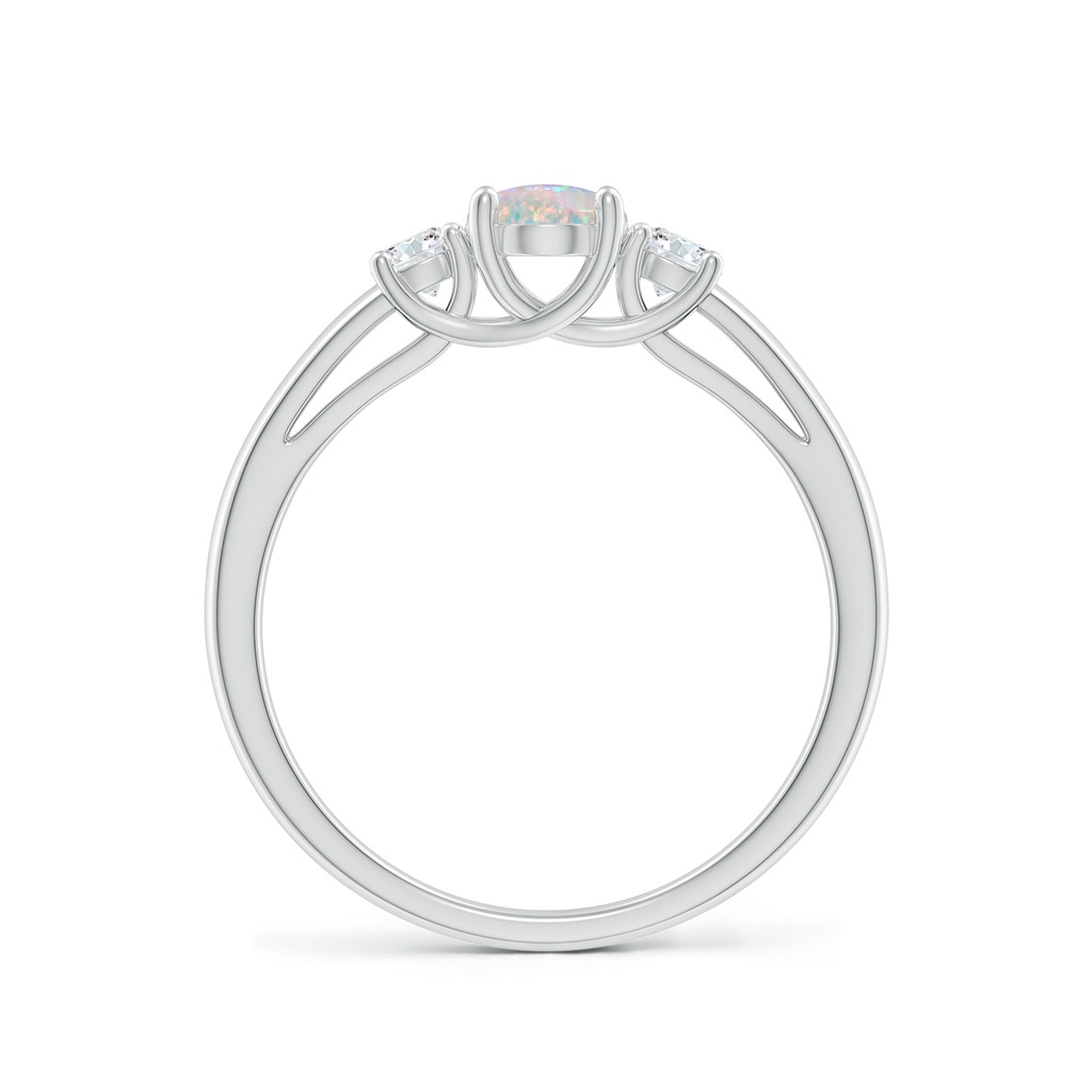 7x5mm AAAA Oval Opal Ring with Diamond Accents in P950 Platinum - side_1